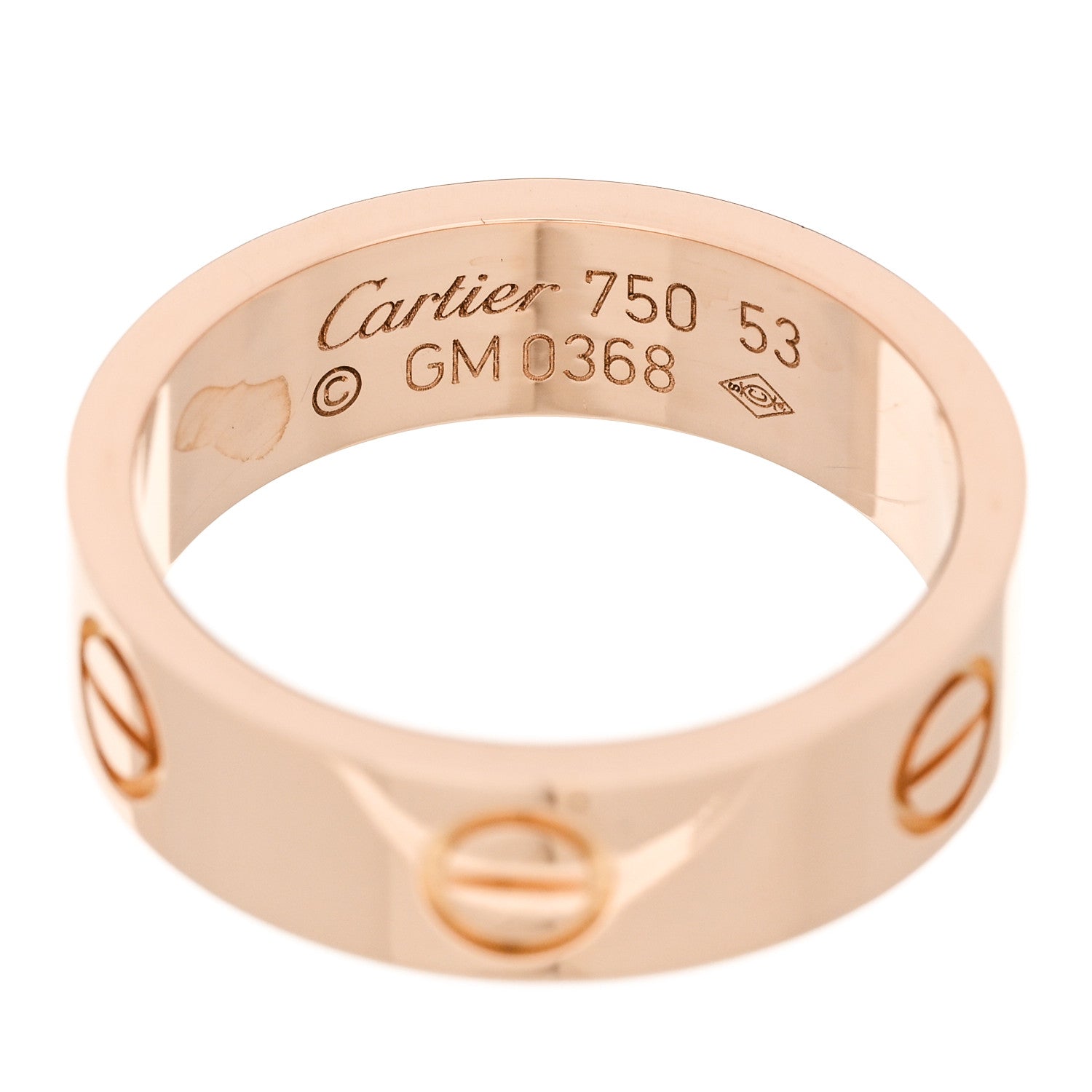 Cartier 18K Pink Gold 5.5mm LOVE Ring 53 6.5 1925469 – FASHIONPHILE