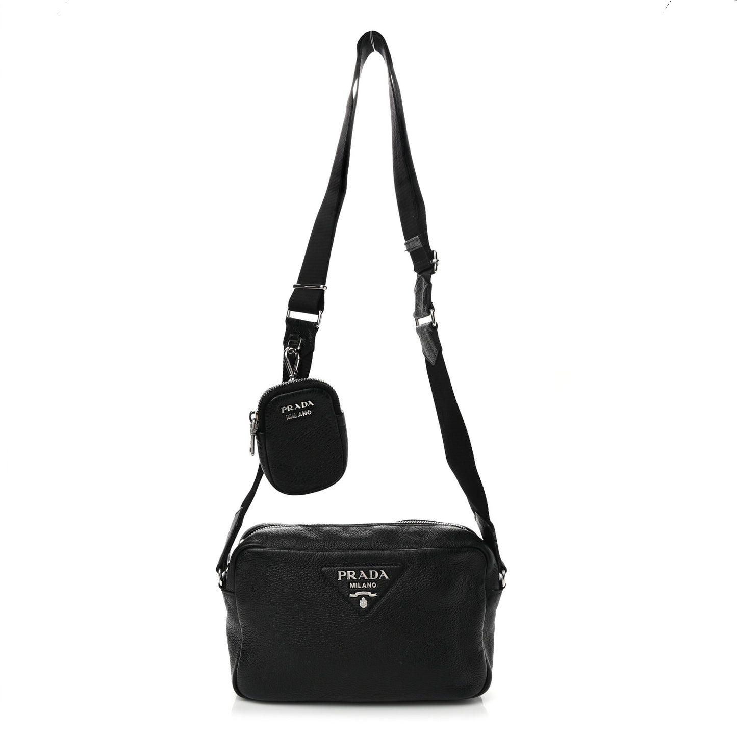 Vitello Daino Crossbody Black