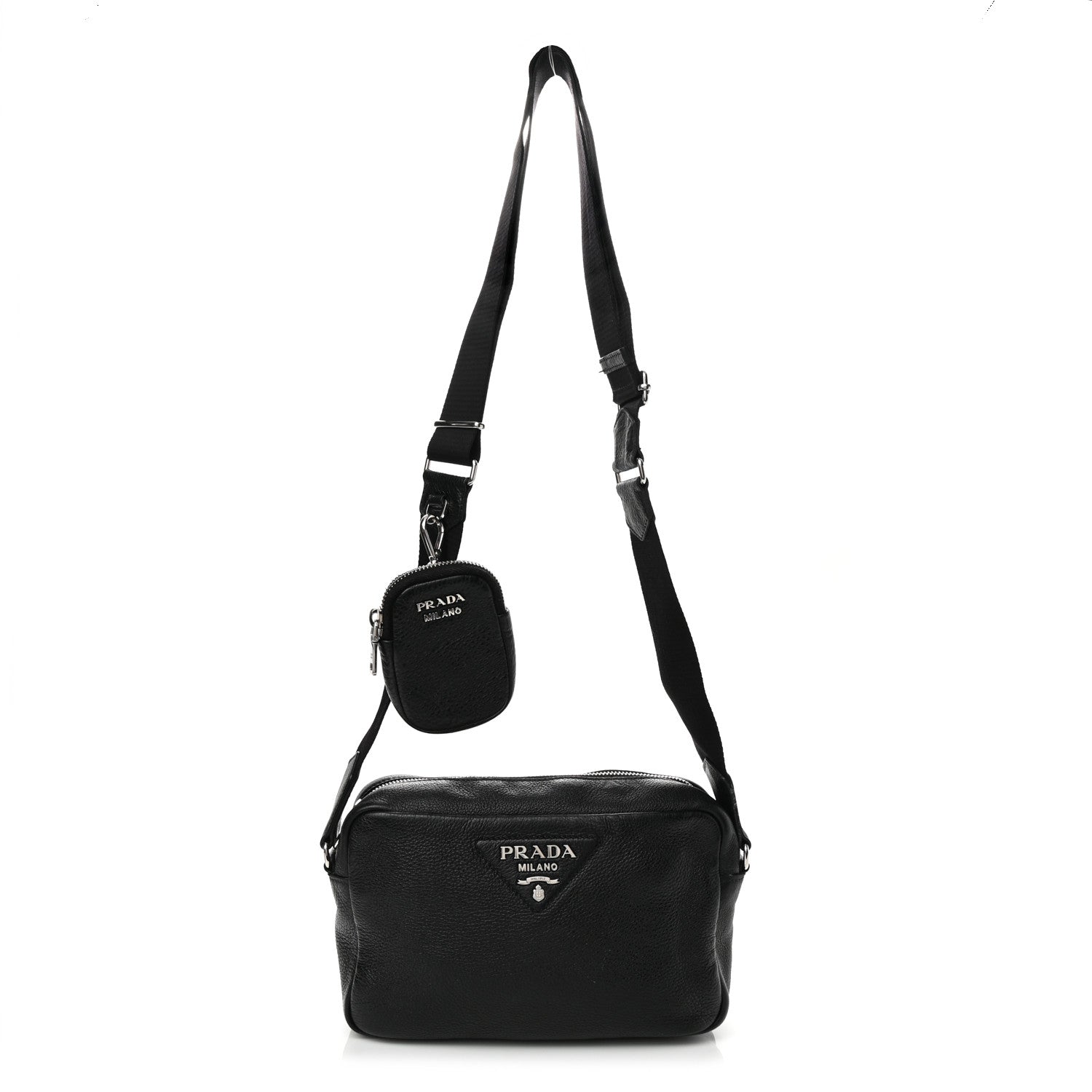 Prada Vitello Daino Crossbody Black 1 of 11