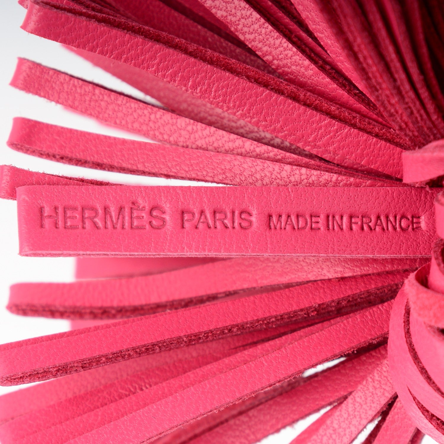 Hermes Lambskin Carmen Tassel Key Holder Rose Shocking 4 of 4