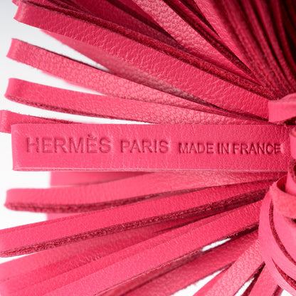 Hermes Lambskin Carmen Tassel Key Holder Rose Shocking 4 of 4