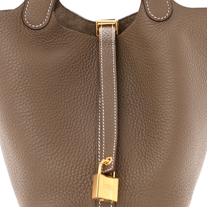 Hermes Taurillon Clemence Picotin Lock 18 PM Etoupe 8 of 11