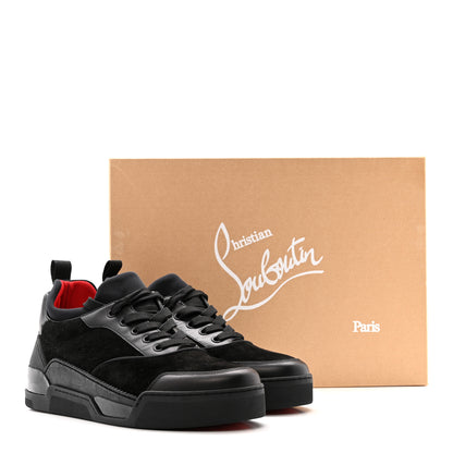 Christian Louboutin Calfskin Neoprene Veau Velours Mens Aurelien Flat Sneakers 40.5 Black 11 of 11