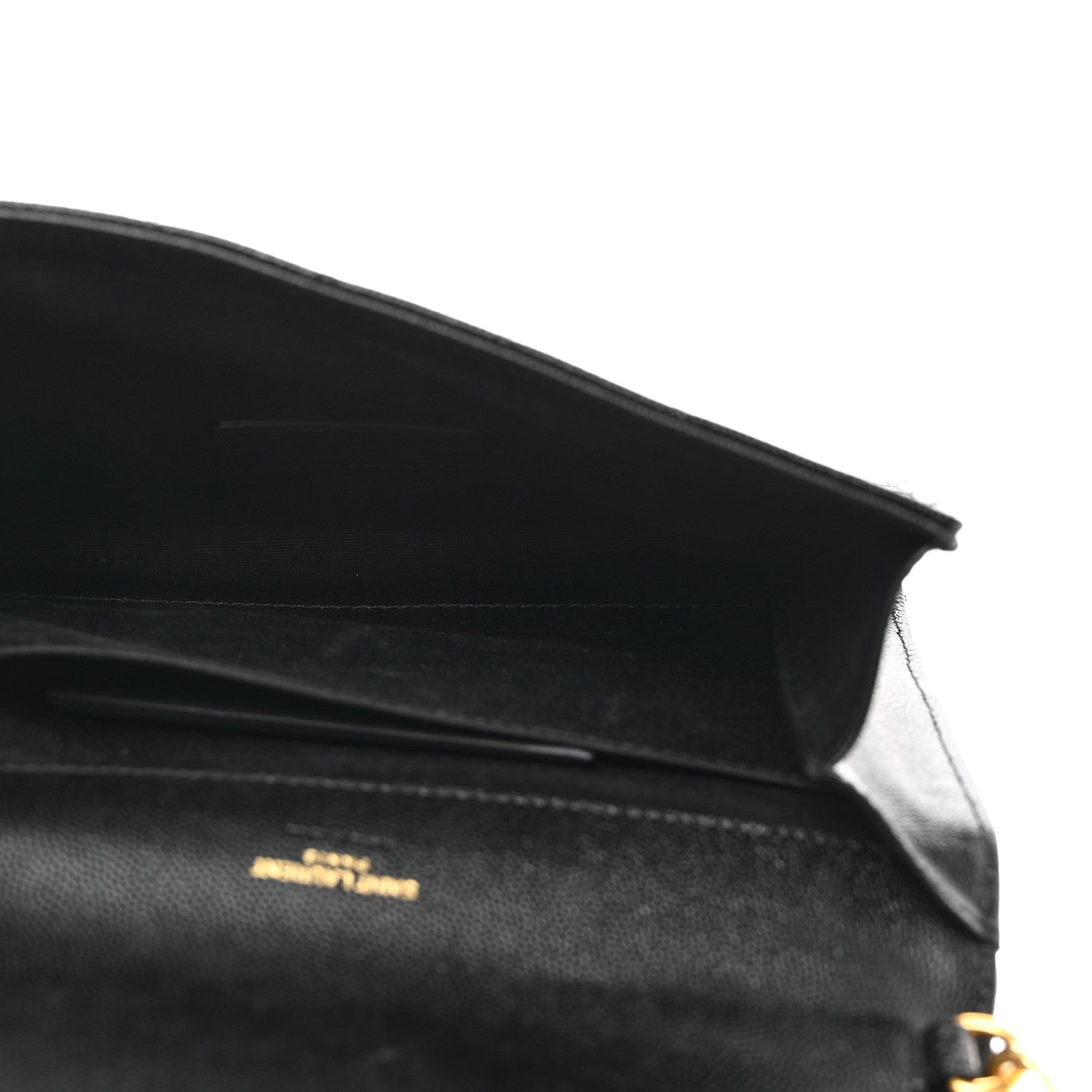 Saint Laurent Grain De Poudre Textured Mixed Matelasse Triquilt Monogram Clutch Black 5 of 9