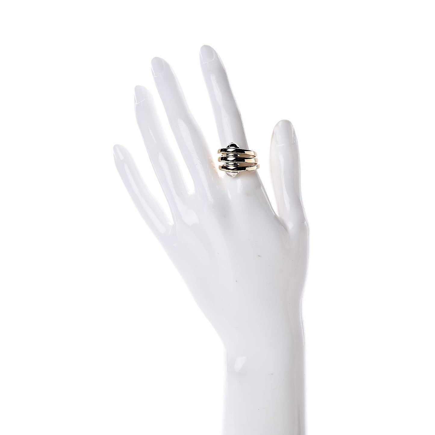 18K White Yellow Gold Triple Band Ring 54 6.75