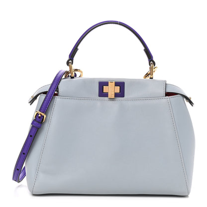Fendi Nappa Colorblock Mini Peekaboo Iconic Satchel Polvere Purple Rain Ruby 1 of 7