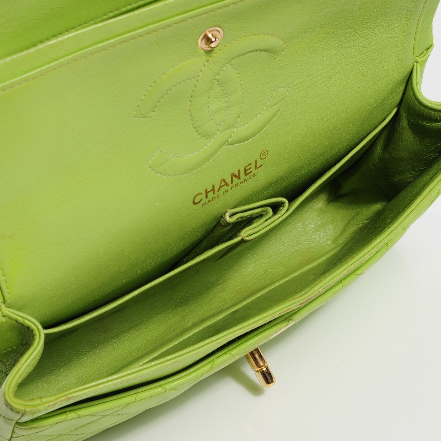 Chanel Lambskin Quilted Small Double Flap Green 8 of 8