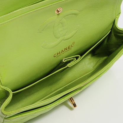 Chanel Lambskin Quilted Small Double Flap Green 8 of 8