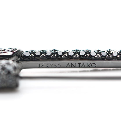 Anita Ko 18K Black Gold Black Diamond Safety Pin Earring 4 of 4