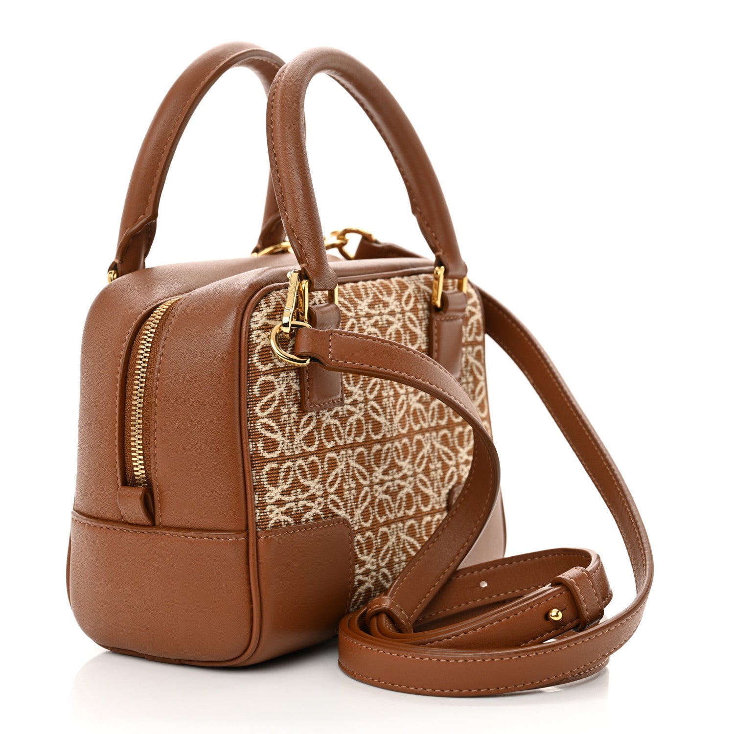 Loewe Jacquard Anagram Calfskin Mini Amazona 16 Square Bag Tan 3 of 9
