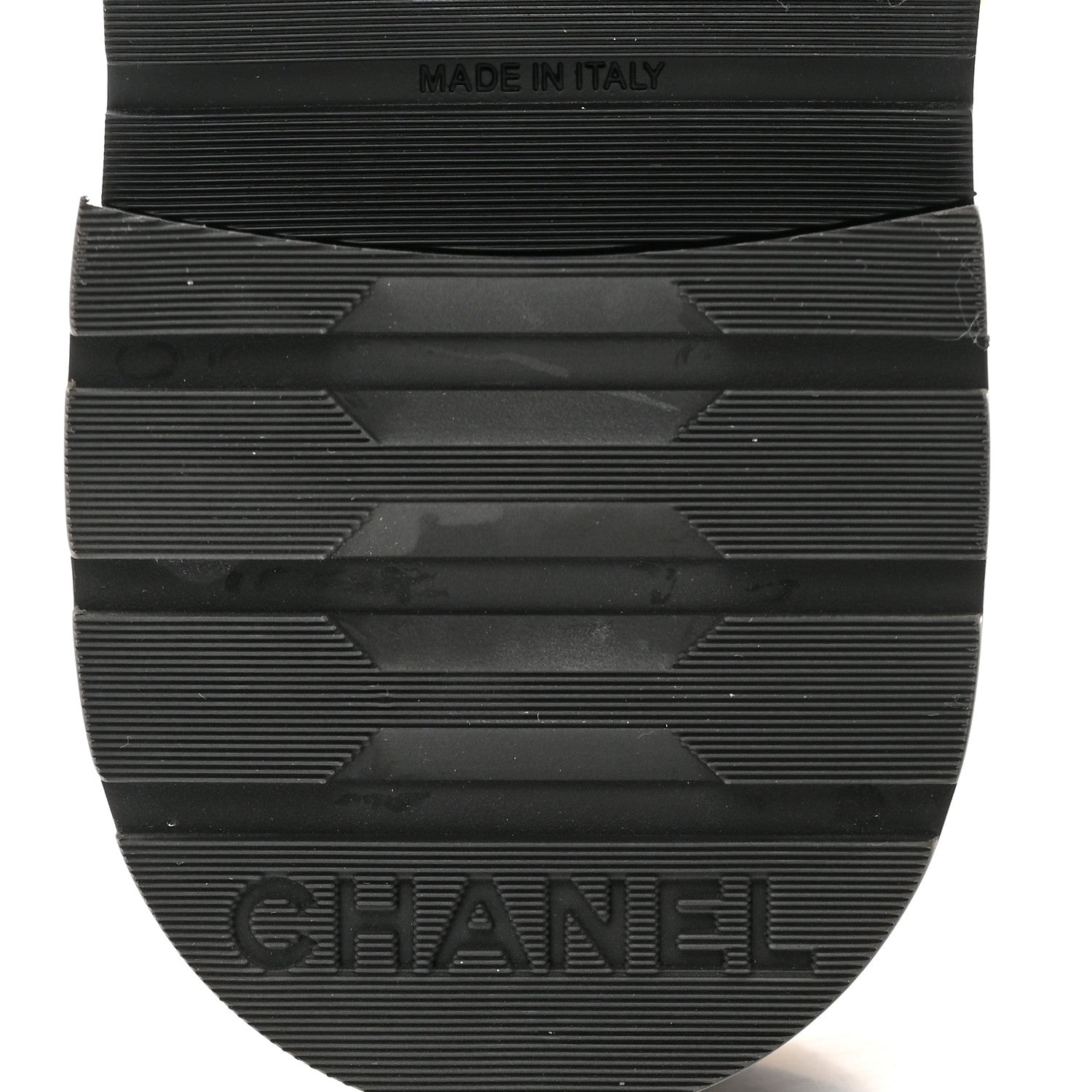 Chanel Shiny Calfskin Quilted Lace Up Combat Boots 37 Ivory Black 6 of 14