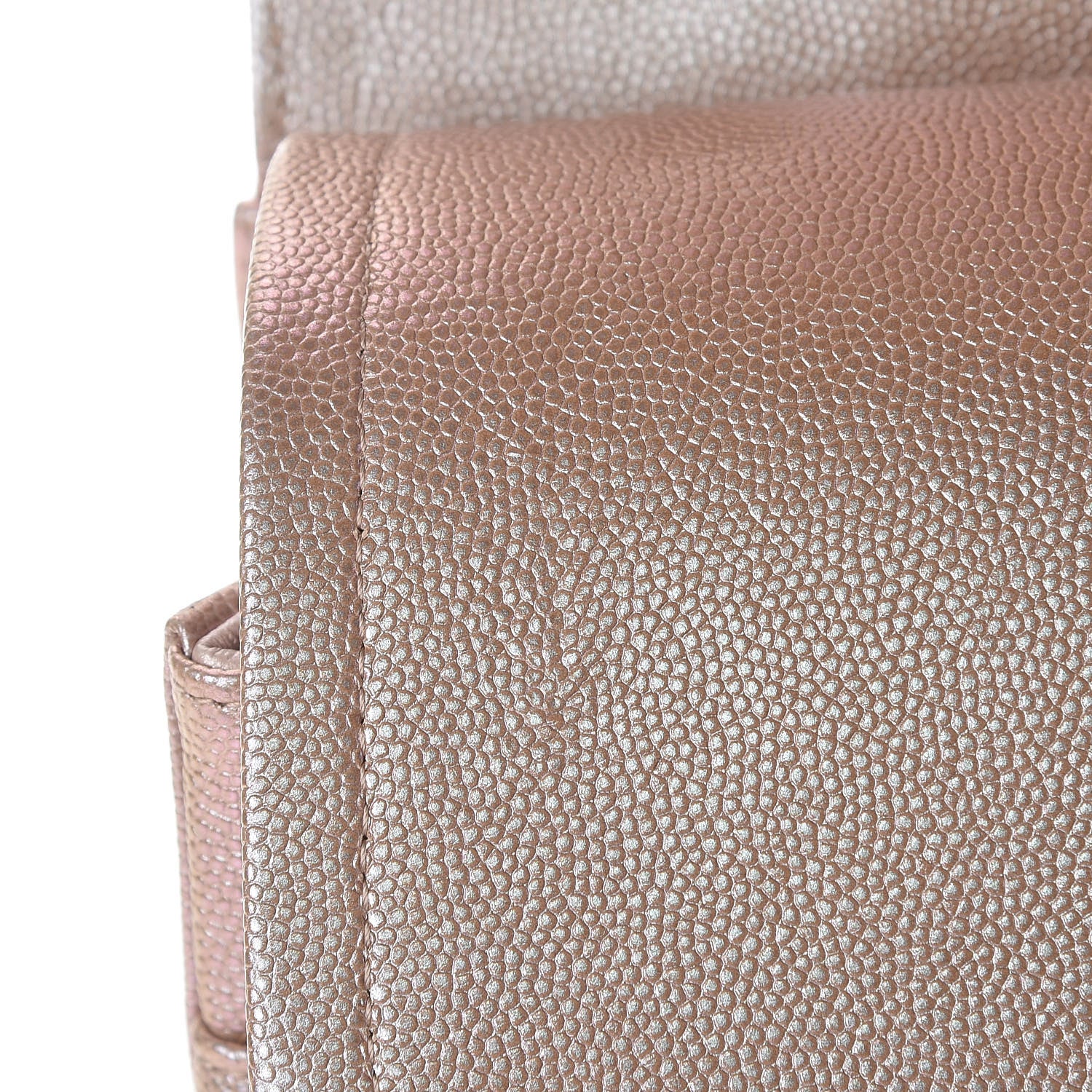 Chanel Metallic Caviar Chevron Quilted Jumbo Double Flap Light Gold 11 of 13