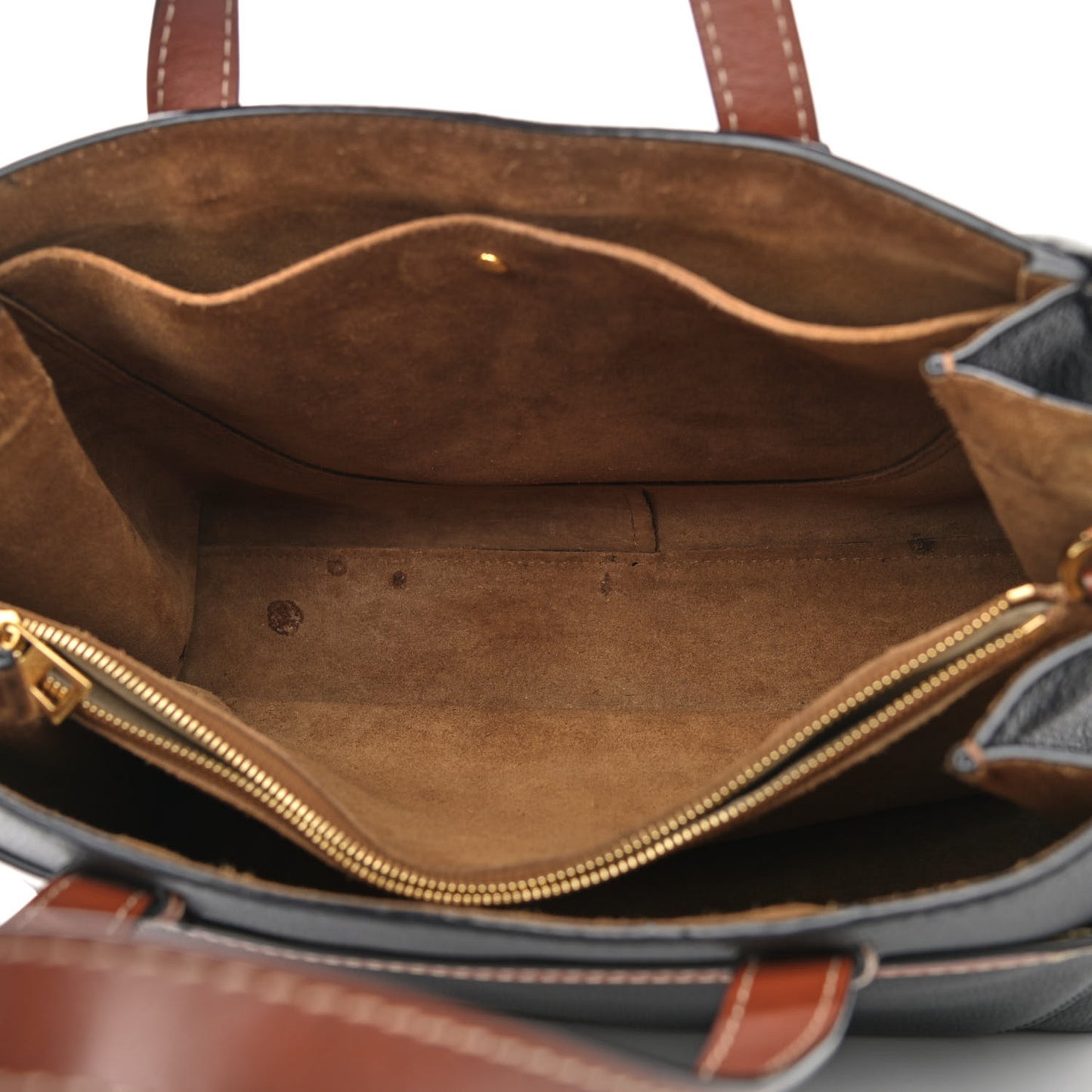 Calfskin Medium Gate Tote Pecan Black