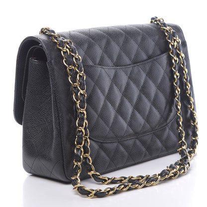 Chanel Caviar Quilted Jumbo Double Flap Black 3 of 12
