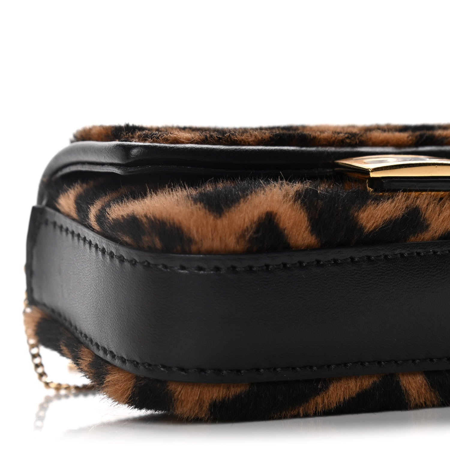 Fendi Sheared Sheepskin Vitello King FF Nano Baguette Charm Tobacco Moro Black 7 of 12