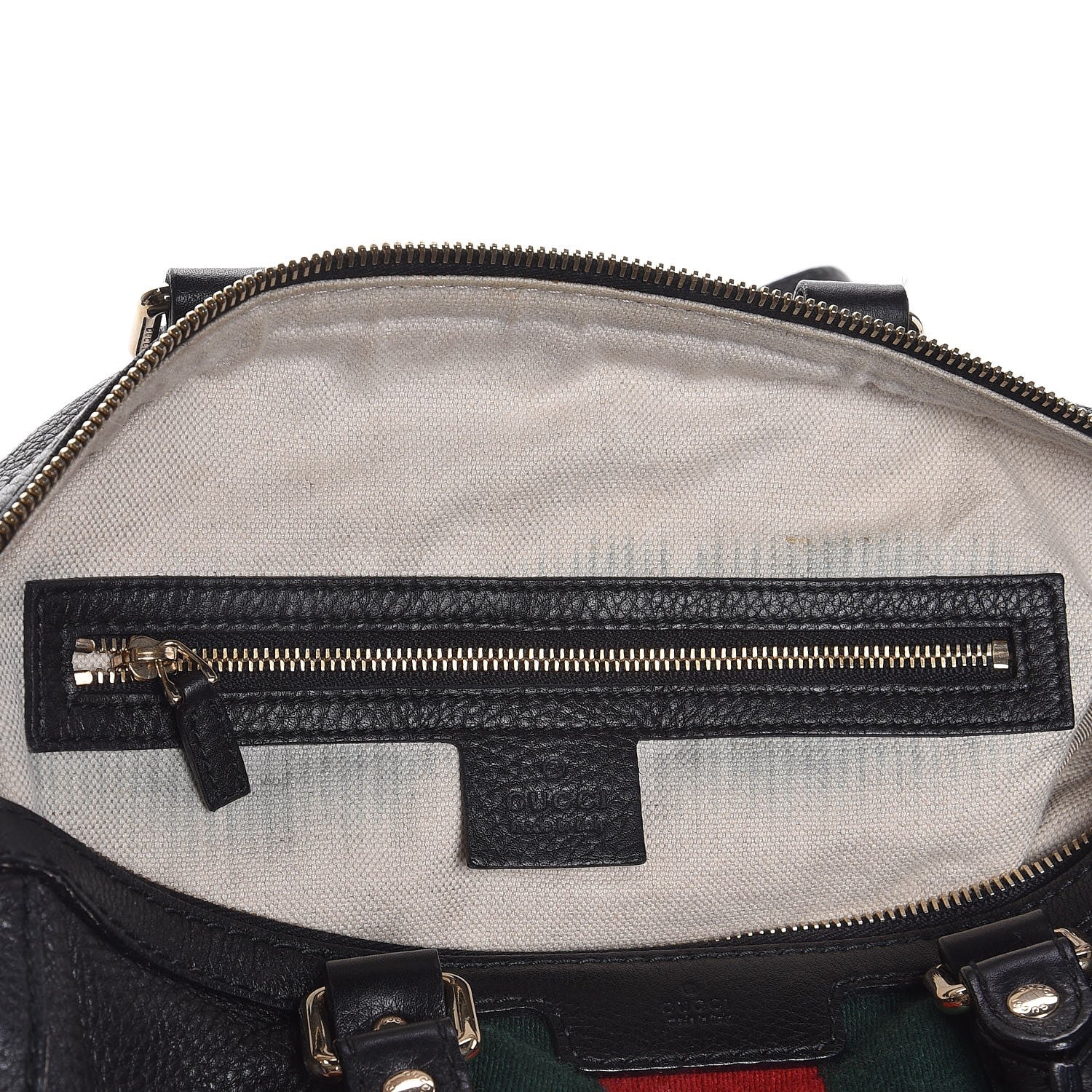 Gucci Calfskin Vintage Web Medium Boston Black 8 of 15