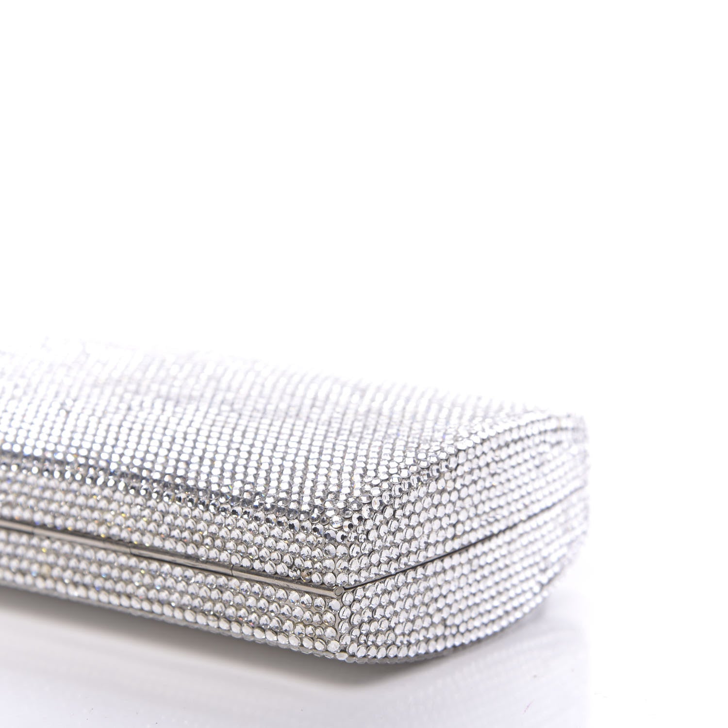 Judith Leiber Swarovski Crystal Minaudiere Clutch Silver 11 of 12
