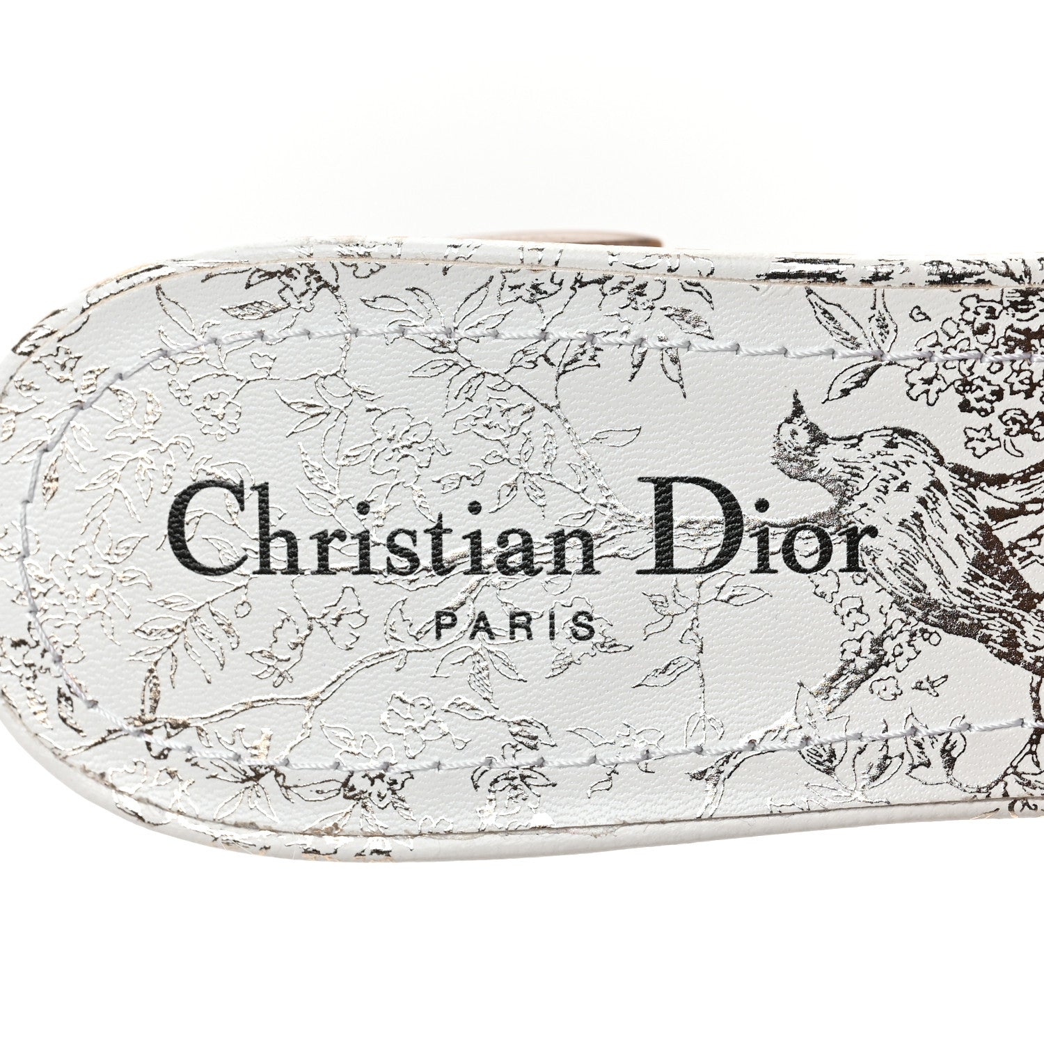 Christian Dior Lurex Jardin D'hiver Embroidered Dway 40mm Slide Sandals 41 White Pale Gold 8 of 8