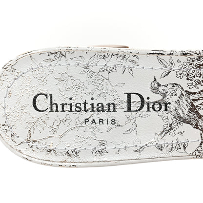 Christian Dior Lurex Jardin D'hiver Embroidered Dway 40mm Slide Sandals 41 White Pale Gold 8 of 8