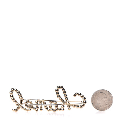 Chanel Metal Glass Swirling Pearls Hair Clip Gold 3 of 5
