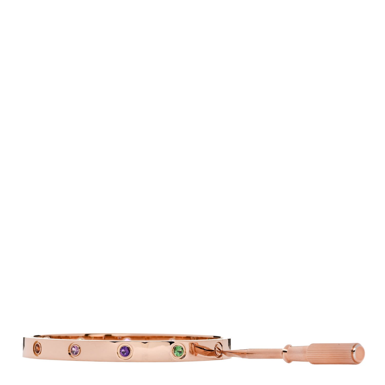 Cartier 18K Pink Gold Sapphire Garnet Amethyst LOVE Bracelet 18 3 of 9