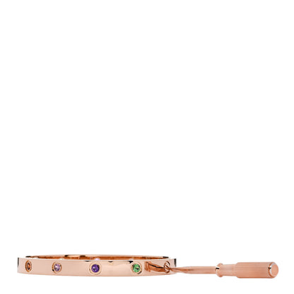 Cartier 18K Pink Gold Sapphire Garnet Amethyst LOVE Bracelet 18 3 of 9