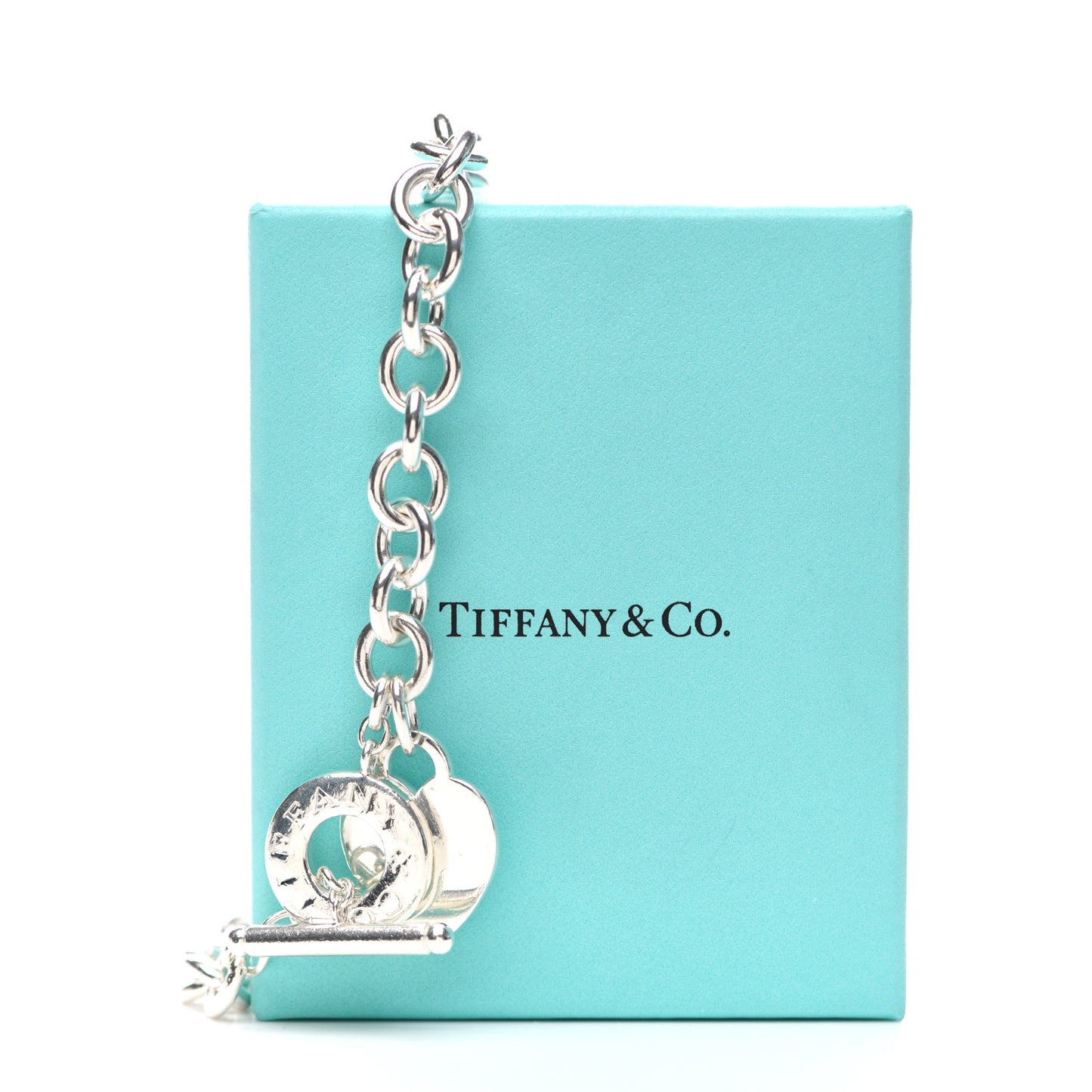 Sterling Silver Heart Tag Toggle Necklace