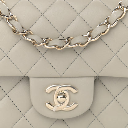 Chanel Lambskin Quilted Mini Rectangular Flap Grey 8 of 10