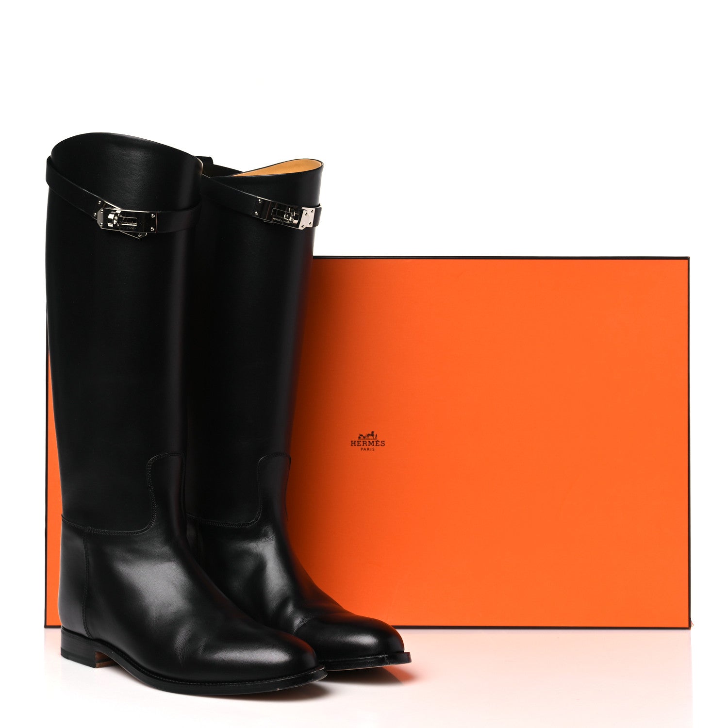 Hermes Box Kelly Jumping Boots 38 Black 12 of 12