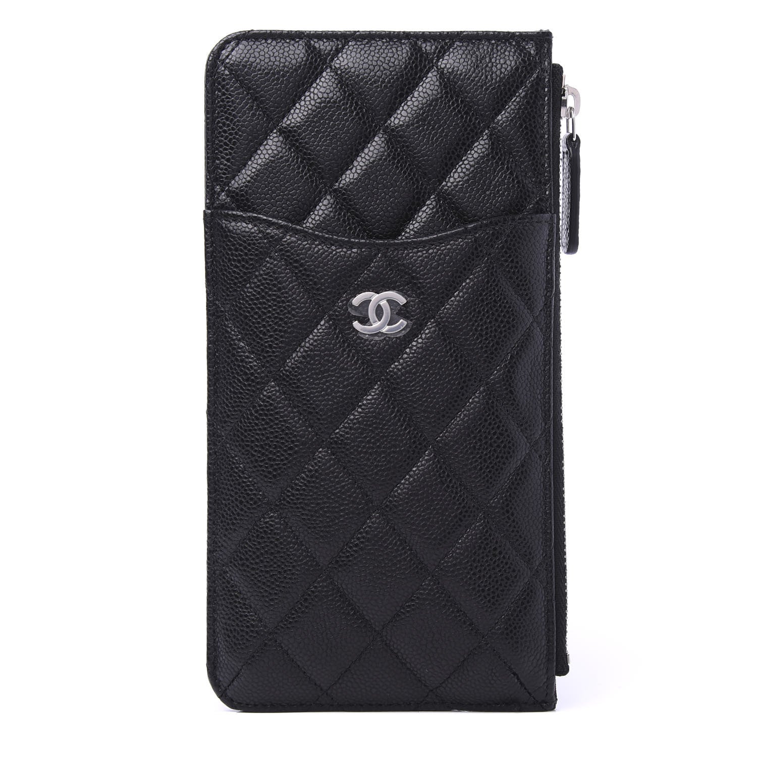 Chanel Caviar Quilted Classic Flat Wallet Pouch Black 1 of 9