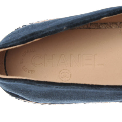 Chanel Velvet CC Espadrilles 39 Dark Navy Black 10 of 11