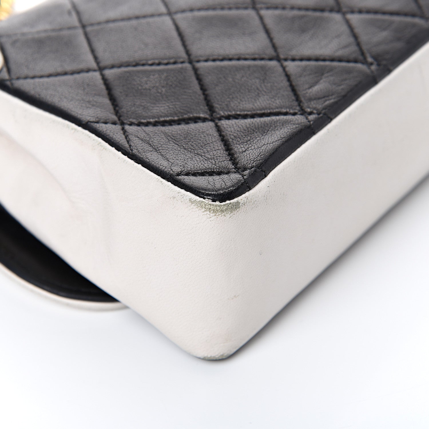 Chanel Lambskin Quilted Single Flap White Black 12 of 18