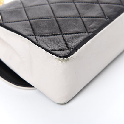 Chanel Lambskin Quilted Single Flap White Black 12 of 18