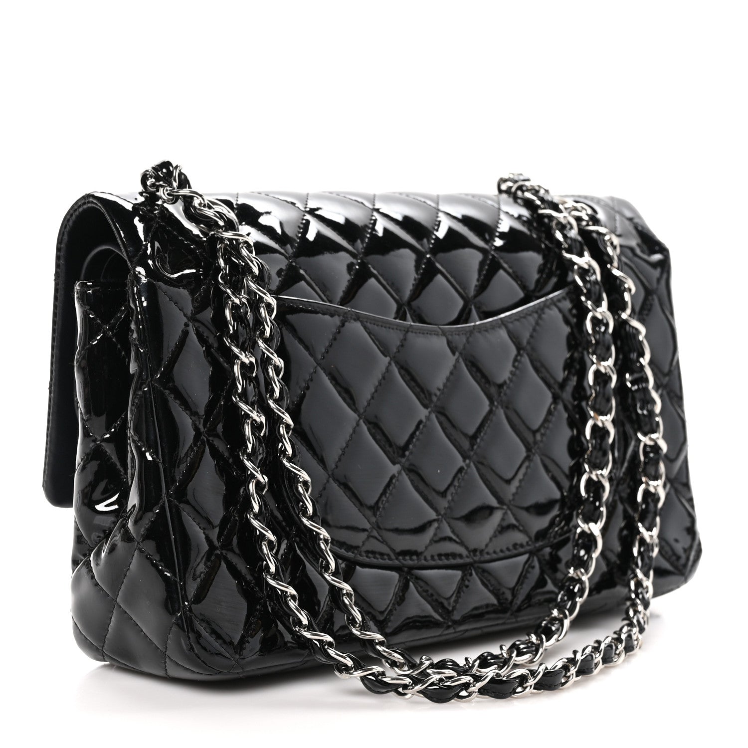 Chanel Patent Quilted Medium Double Flap Black 3 of 10