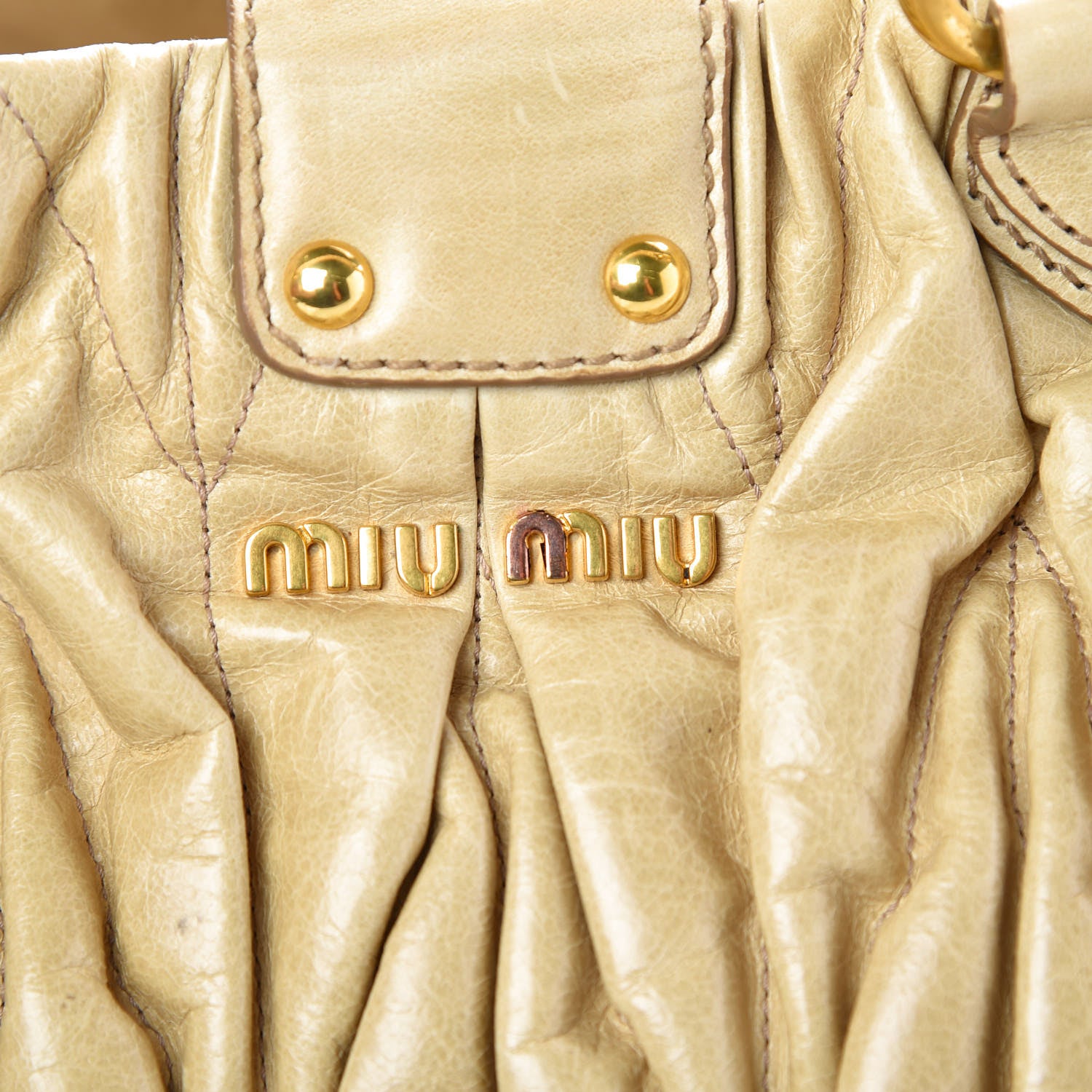 Miu Miu Vitello Lux Matelasse Tote Pomice 7 of 8