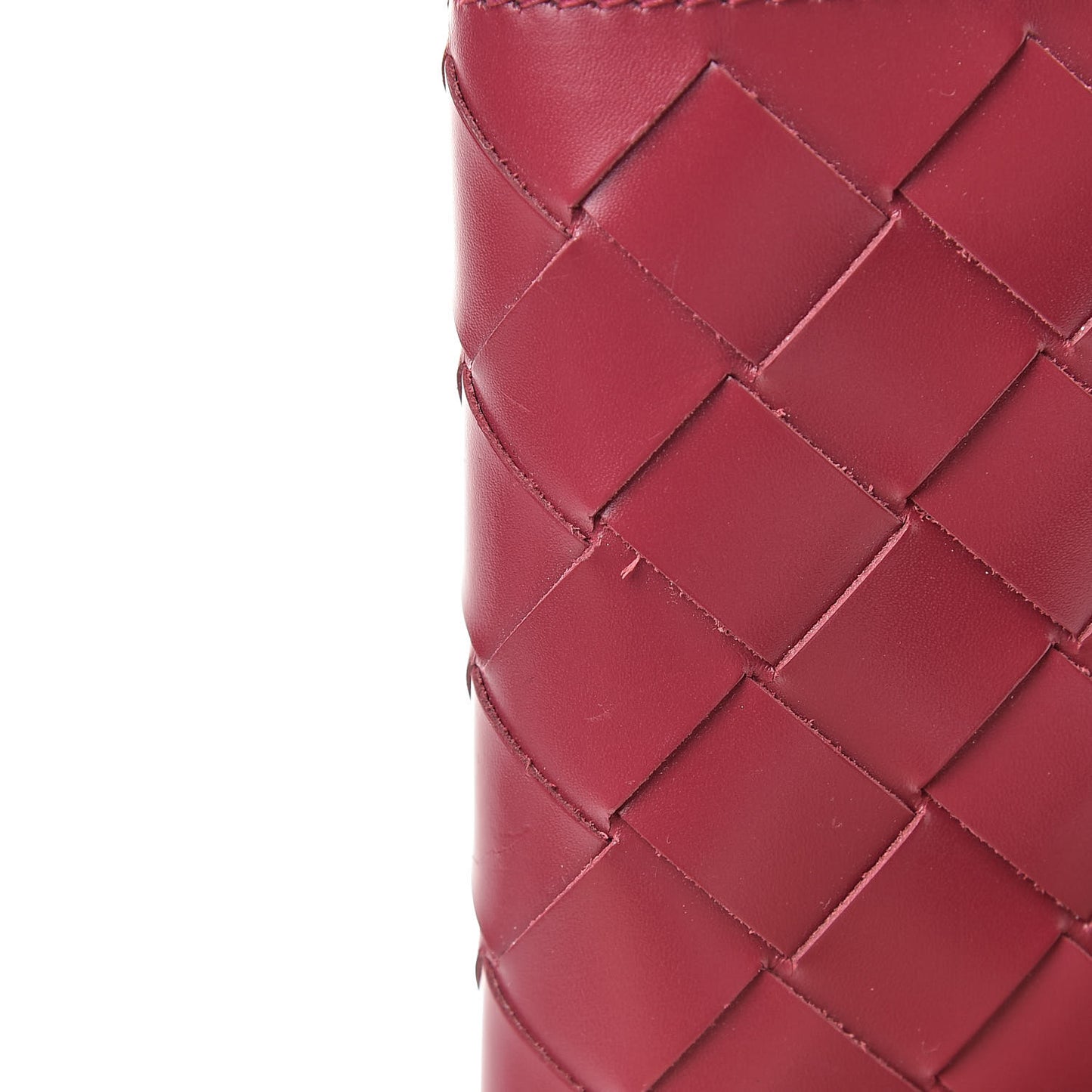 Glossy Woven Calfskin Wallet Bordeaux