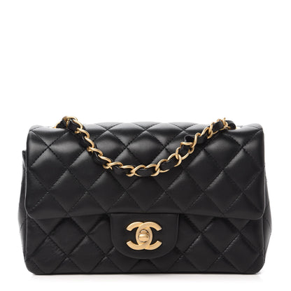 Chanel Lambskin Quilted Mini Rectangular Flap Black 1 of 11
