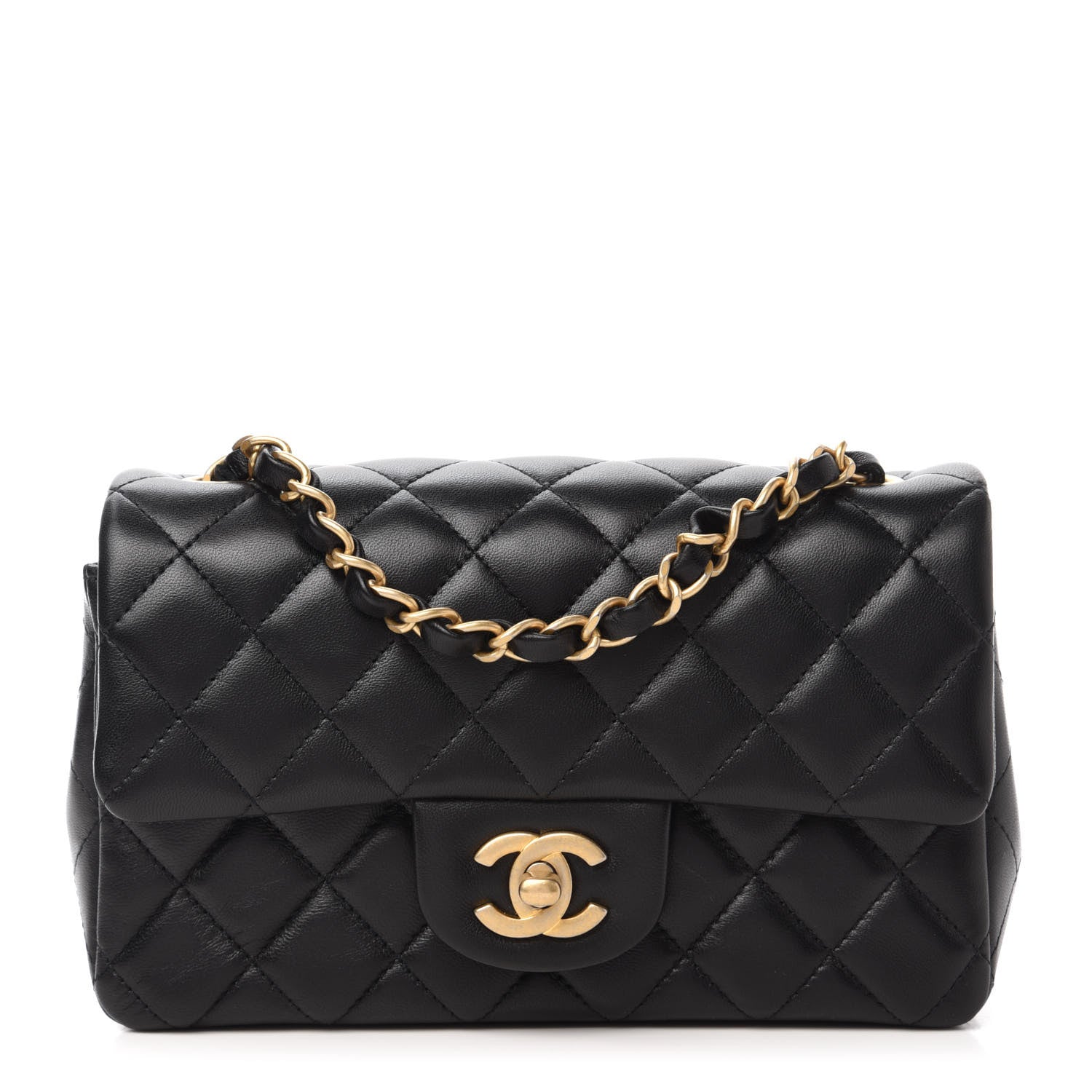 Chanel Lambskin Quilted Mini Rectangular Flap Black 1 of 11