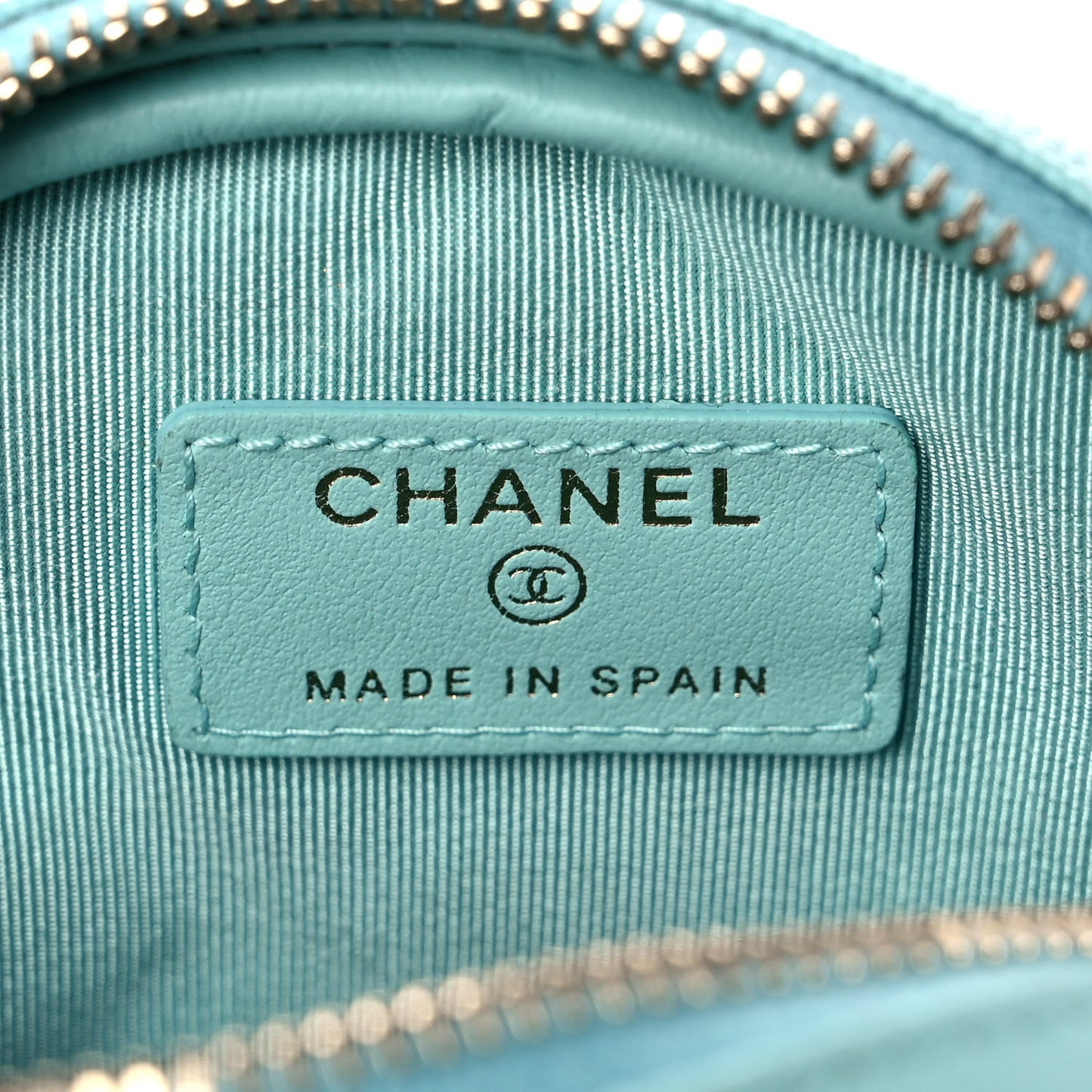 Caviar Quilted Zip Around Classic Coin Purse Light Blue