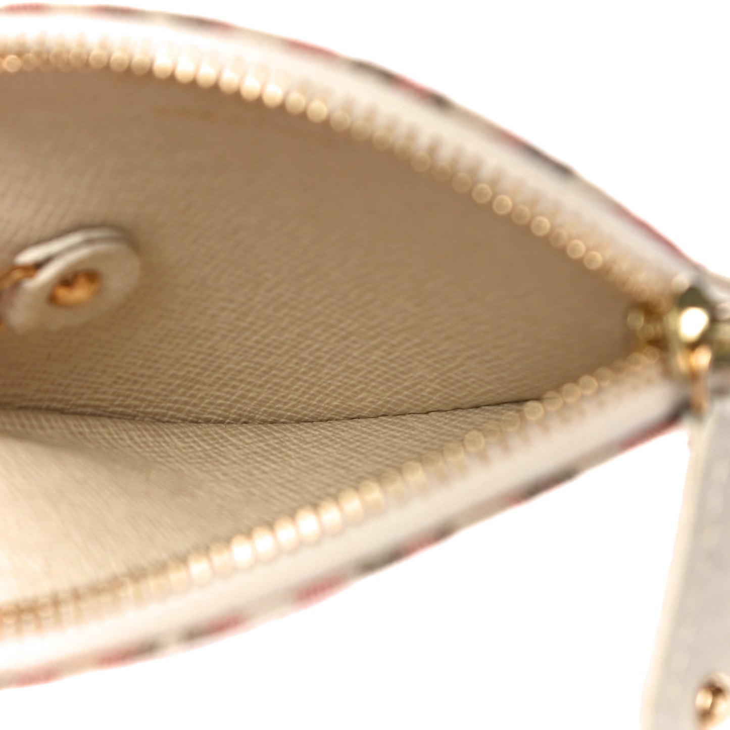 Mini Lin Croisette Round Coin Purse Rouge