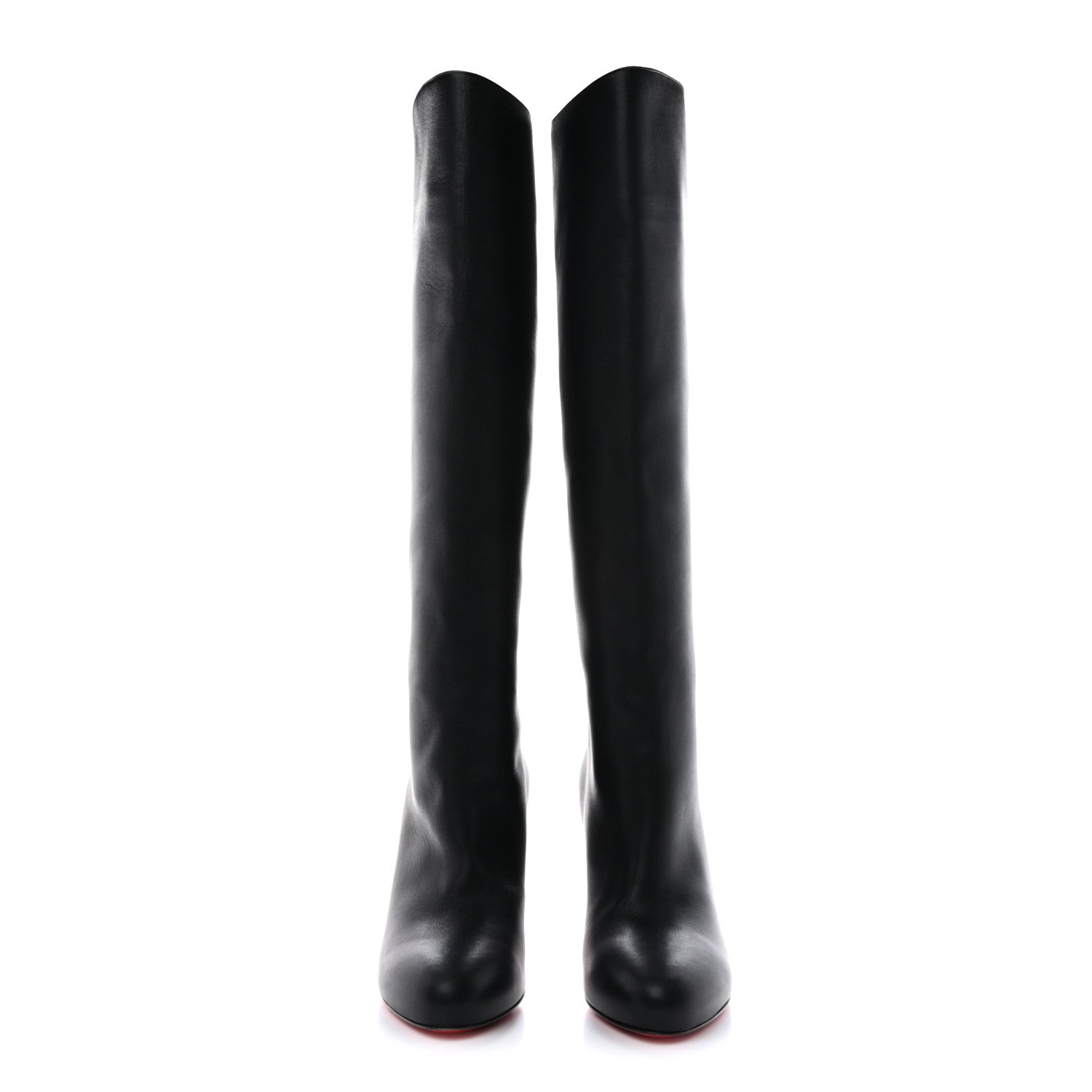 Christian Louboutin Shiny Calfskin Alta Gant 85 Tall Boots 38 Black 2 of 7
