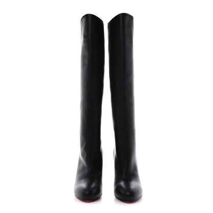 Christian Louboutin Shiny Calfskin Alta Gant 85 Tall Boots 38 Black 2 of 7