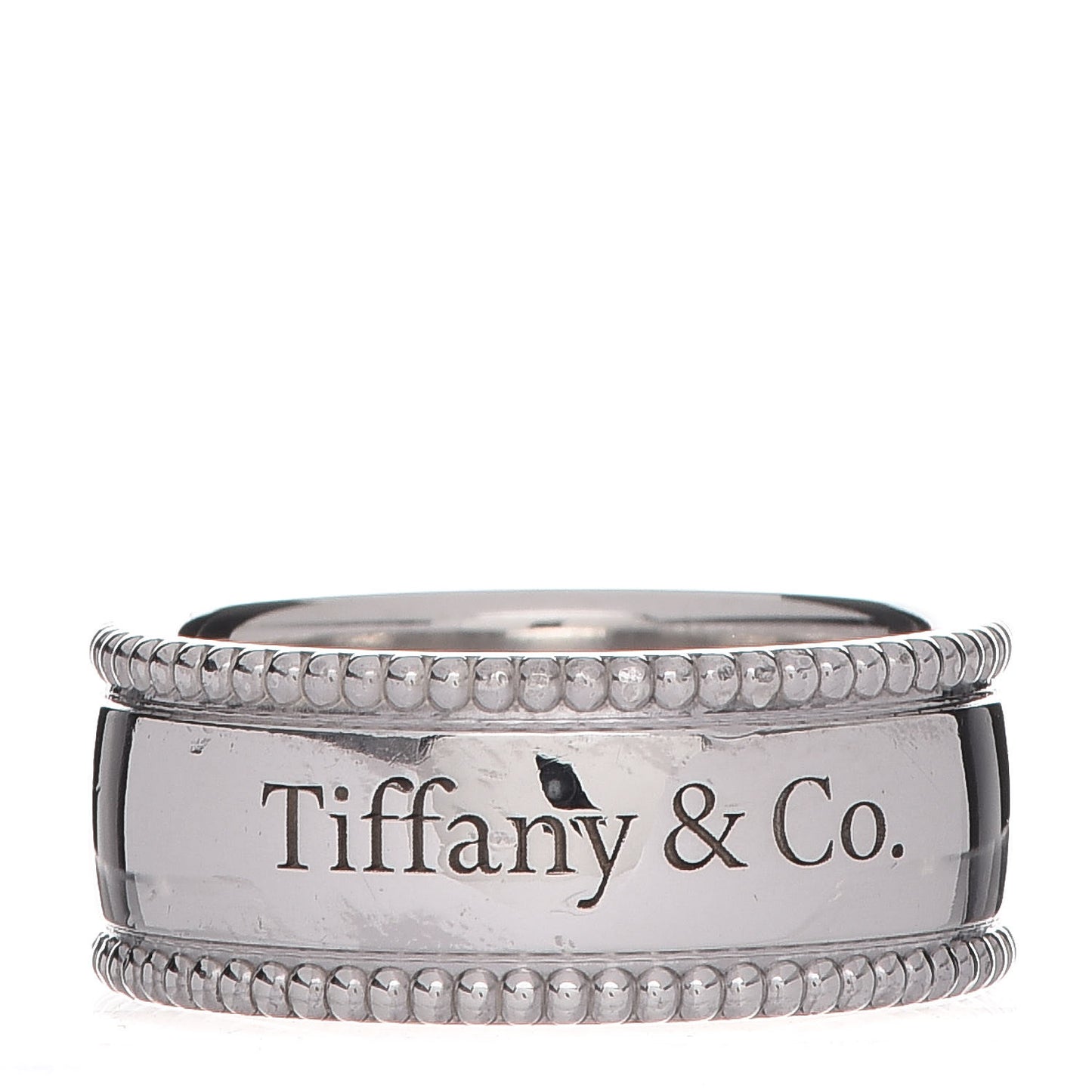 Sterling Silver Milgrain Logo Band Ring 54 6.75