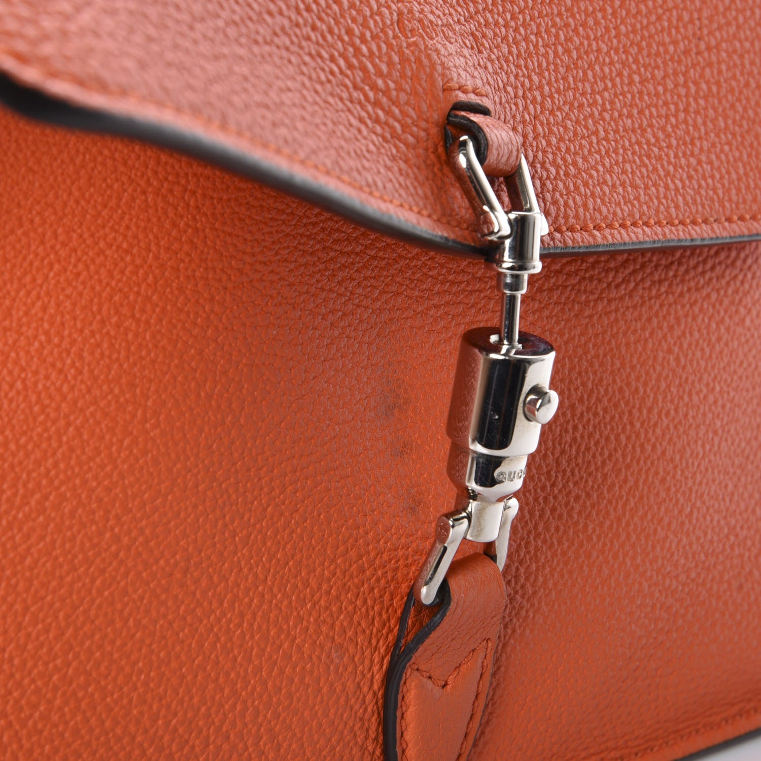 Gucci Grand Prix Calfskin Jackie Convertible Shoulder Bag Orange 10 of 10