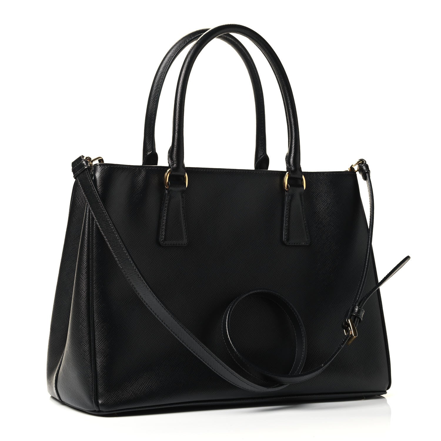Prada Saffiano Medium Galleria Double Zip Tote Black 2 of 4