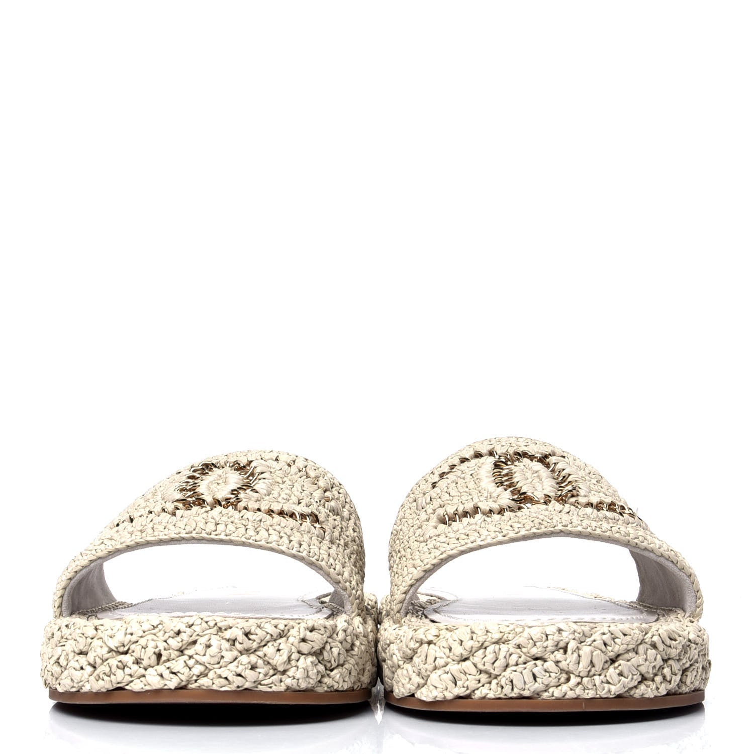 Chanel Braided Cord CC Mules 40 Light Beige 3 of 6