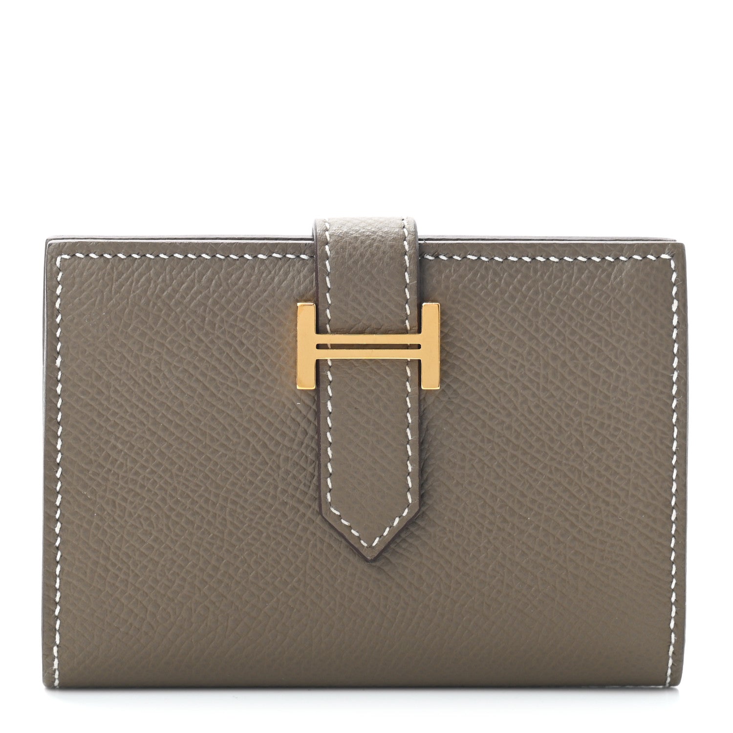 Hermes Epsom Bearn Card Holder Wallet Etoupe 1 of 8