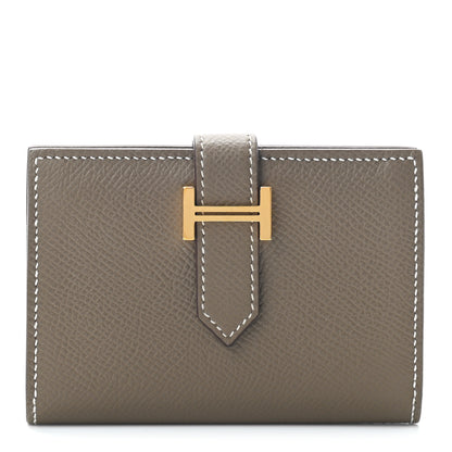 Hermes Epsom Bearn Card Holder Wallet Etoupe 1 of 8