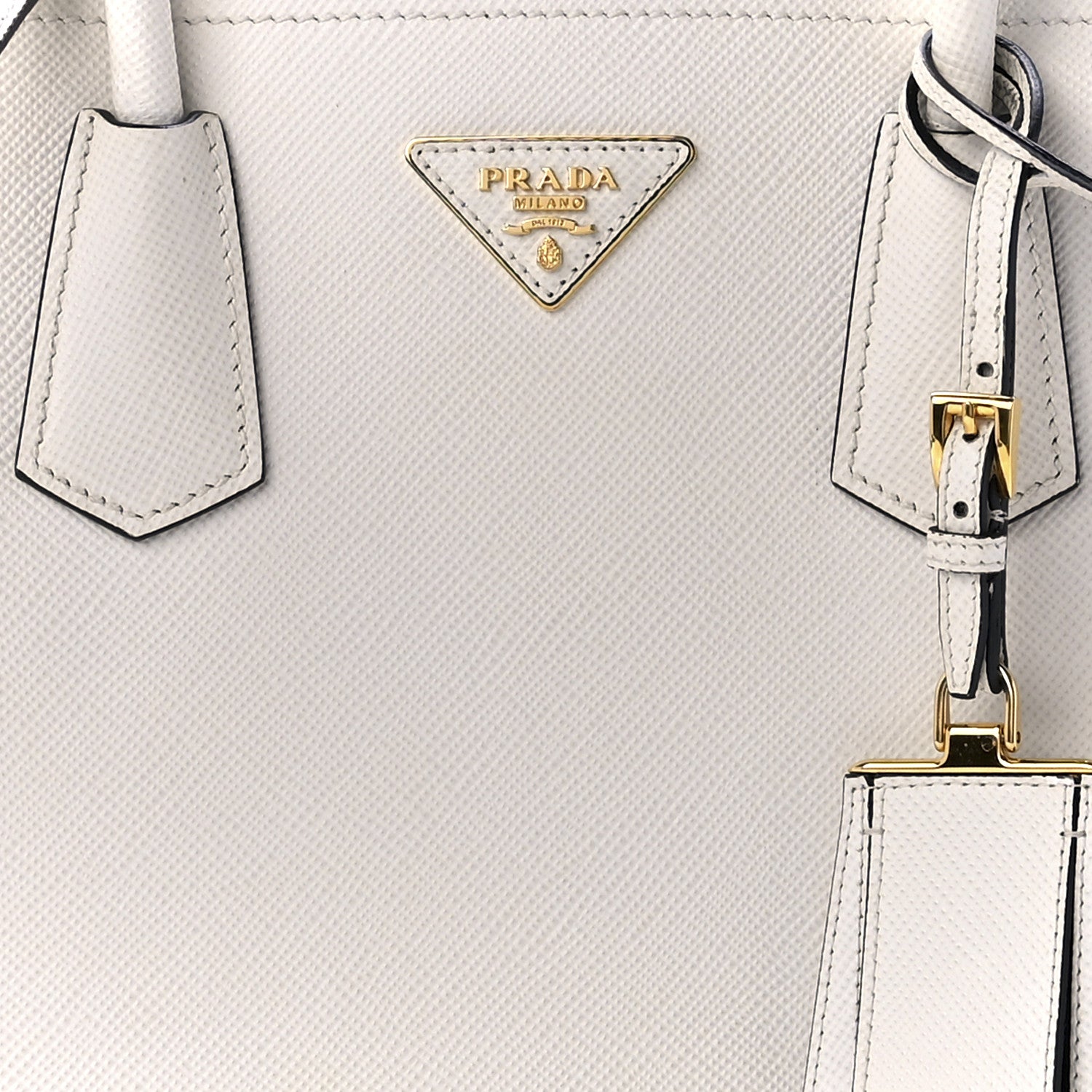 Prada Saffiano Cuir Medium Double Bag Talco Black 9 of 10