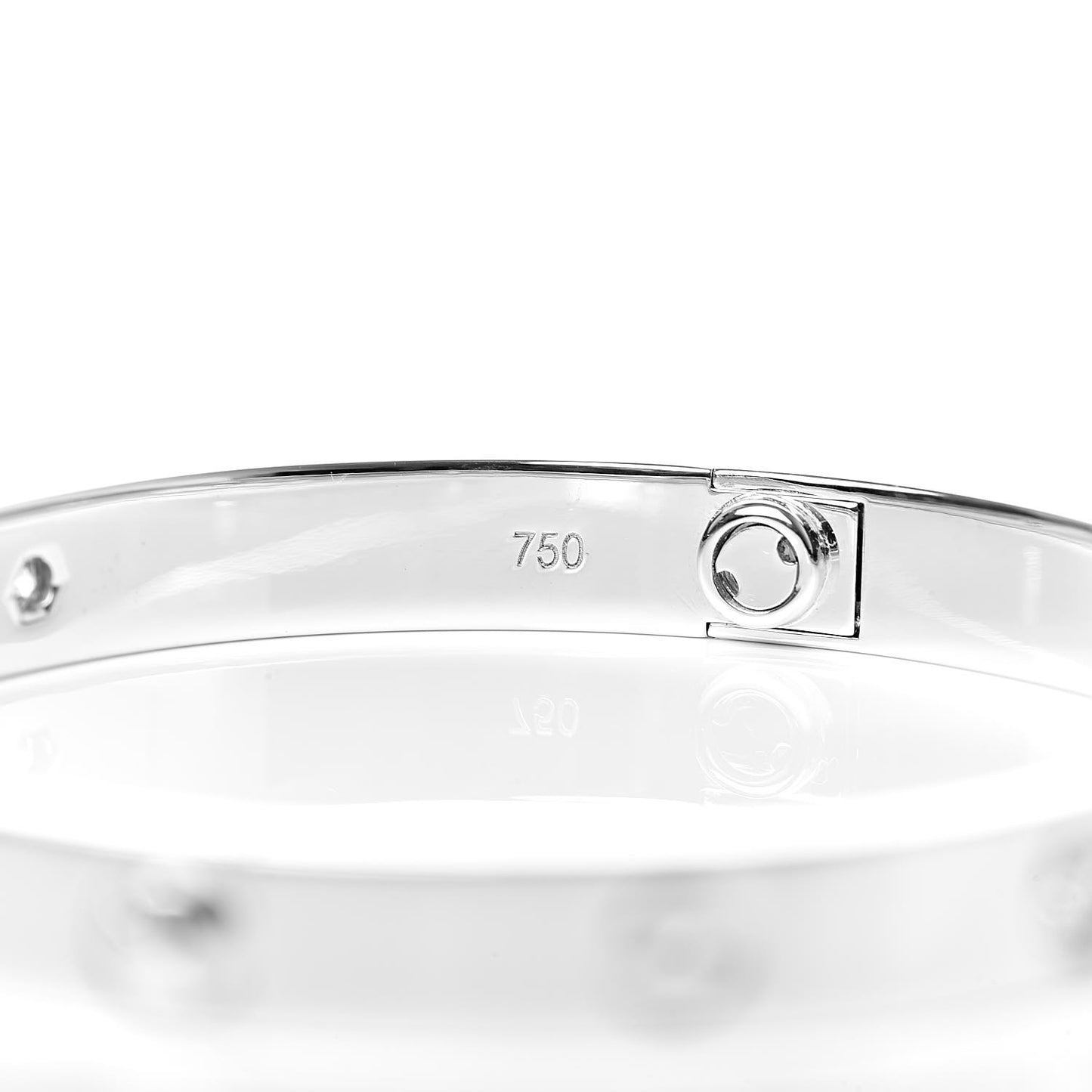 18K White Gold 4 Diamond LOVE Bracelet 17